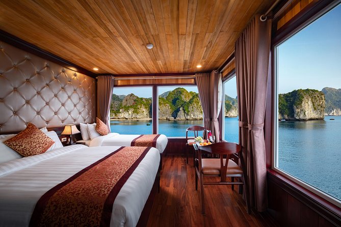 1 night Halong Bay Cruise-Titov Island,Surprise Cave,kayak,meals - Lunch beside Fighting Cock Islet
