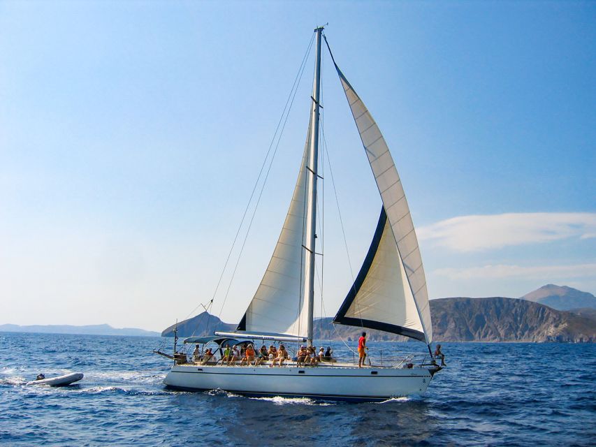 Adamas: Milos & Polyaigos Full-Day Sailboat Tour with Lunch - The first swim at Polyaigos