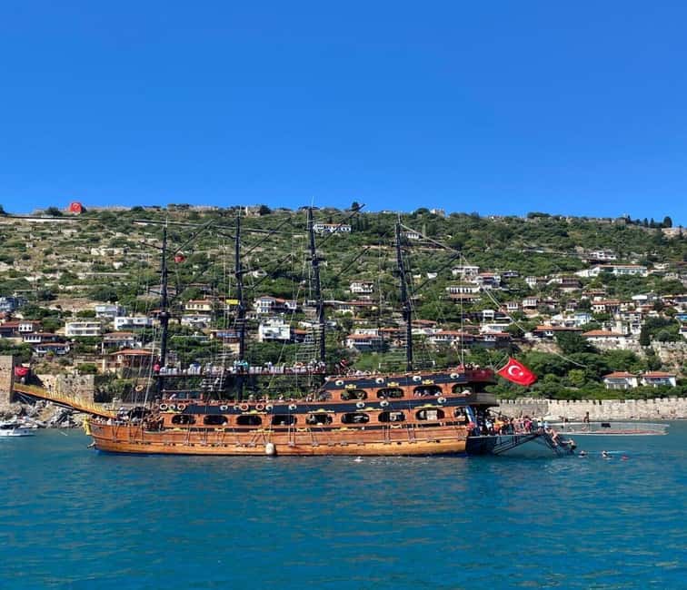 Alanya: Luxury Pirate Boat with Lunch & Unlimited Drinks - Swim stops and onboard safety