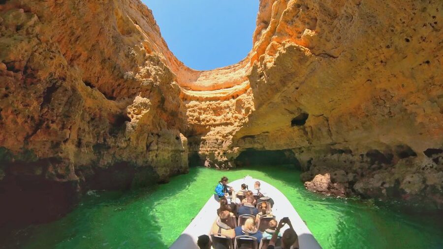 Albufeira: Benagil Cave and Dolphin Sightseeing Boat Cruise - Albandeira caves and Marinha Beach