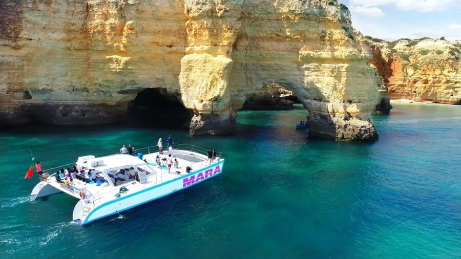 Albufeira: Catamaran Cruise with BBQ & Open Bar on the Beach - A Beach BBQ With Fish, Meat, and Fruit