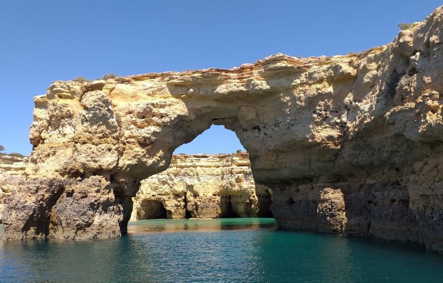 Albufeira: Coastline and Benagil Caves Tour by Catamaran - Reaching Benagil and the Cathedral Cave
