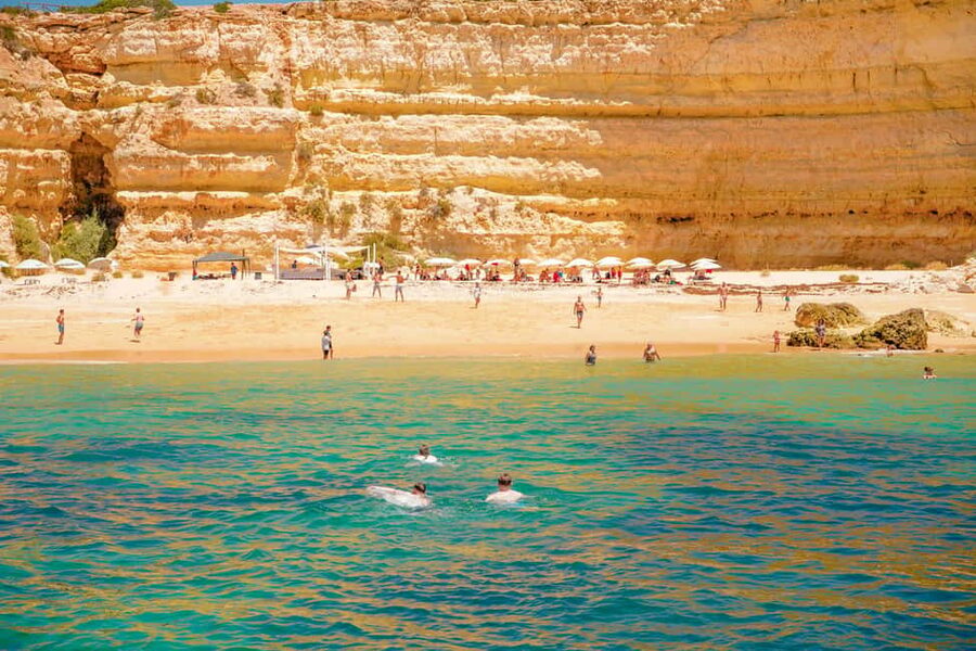Albufeira: Sightseeing Cruise with Beach BBQ and Open Bar - Caves, cliffs, and a possible dolphin sighting