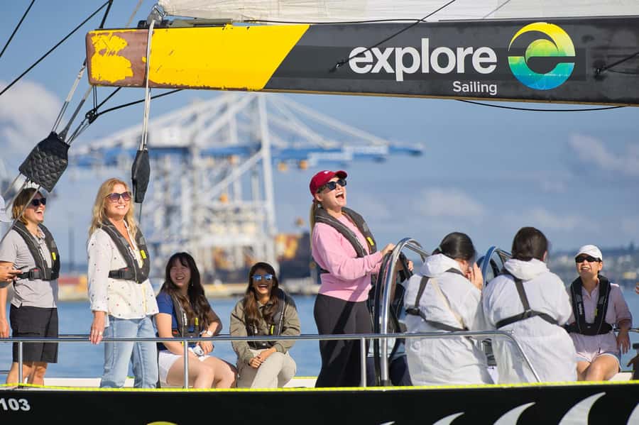 America’s Cup 2-Hour Sailing Experience Waitemata Harbour - Raising sails and working the grinders