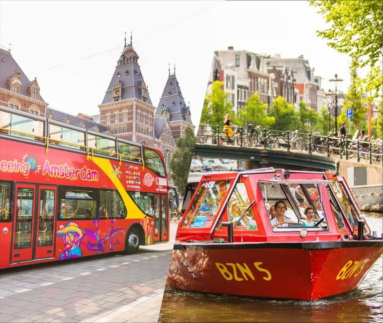 Amsterdam: Hop-On Hop-Off Bus and Boat options - Starting near Central Station
