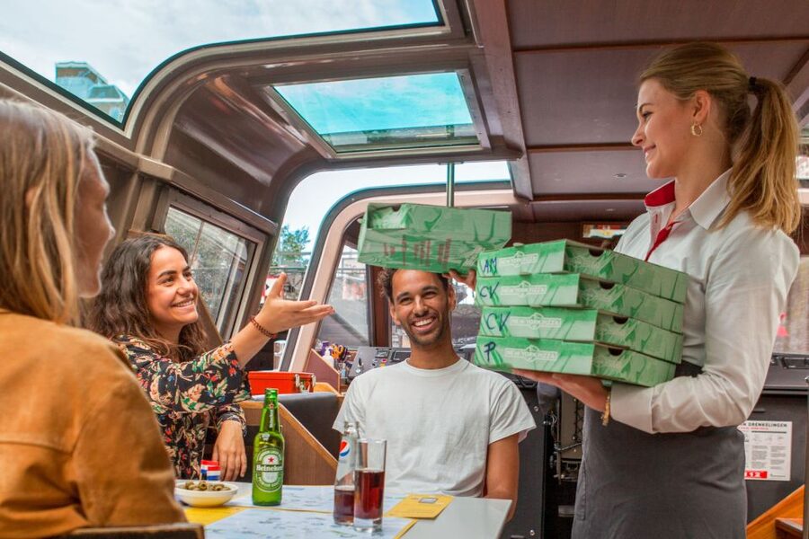 Amsterdam: Original Pizza Dinner Cruise + Unlimited Drinks - Brouwersgracht and Prinsengracht