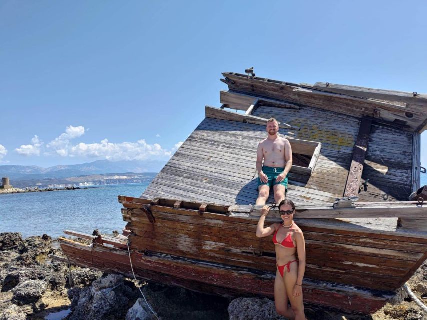 Argostoli: Full-Day Traditional Boat Cruise with Lunch - White Rocks Beach: your first swim in clear water