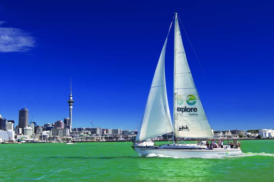 Auckland Harbour 1.5-Hour Sailing Cruise - Sky Tower views from the water