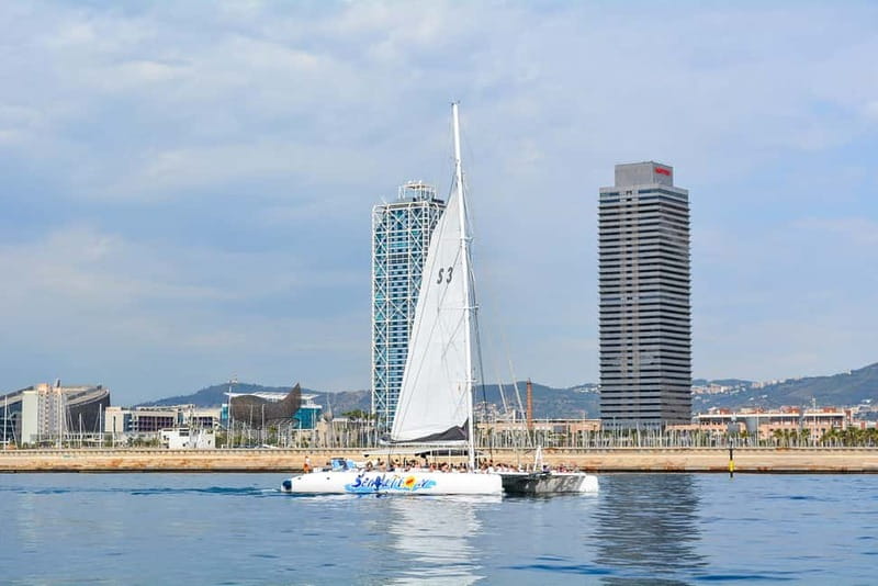 Barcelona: Catamaran Party Cruise with BBQ Meal - The BBQ meal and drinks after swimming