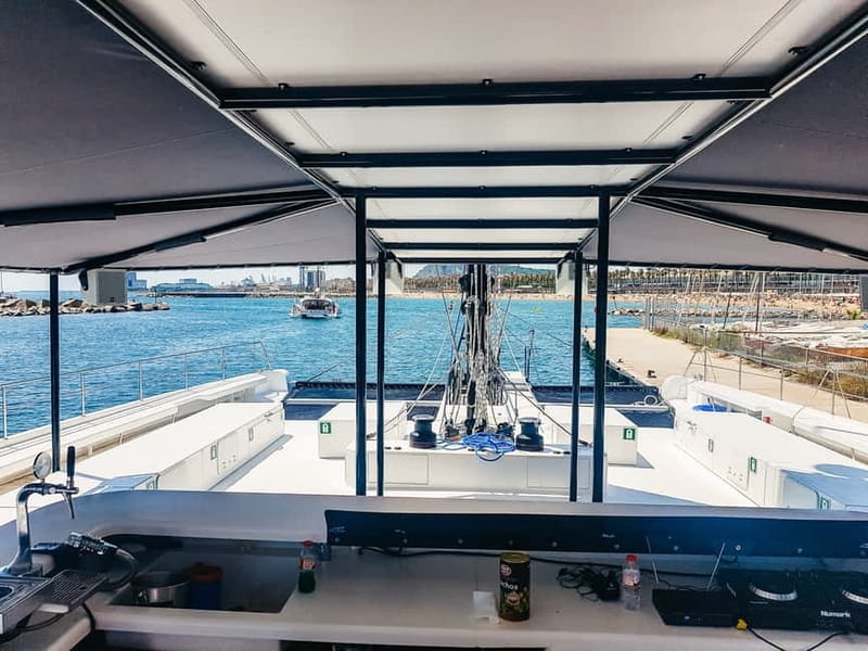 Barcelona: Catamaran Party Cruise with BBQ Meal - The return journey turns into a boat party