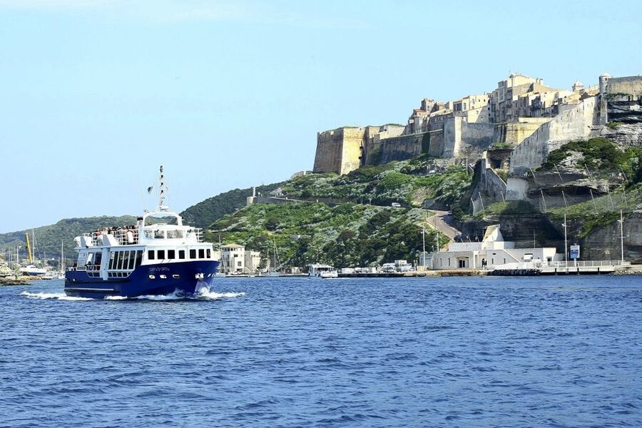 Bonifacio by Sea: Unmissable Escape from Ajaccio/Porticcio - Approaching Bonifacio by the King Aragon Steps