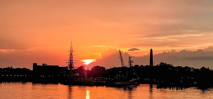 Boston: Boston Harbor Sunset Cruise - The USS Constitution and the sunset cannon