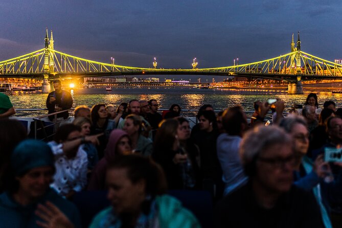 Budapest Danube River Sightseeing Night Cruise with Drink - Under Elizabeth Bridge and Liberty Bridge