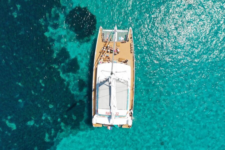 Cannes: Half-Day Catamaran Cruise - Changing boats at Sainte-Marguerite Island