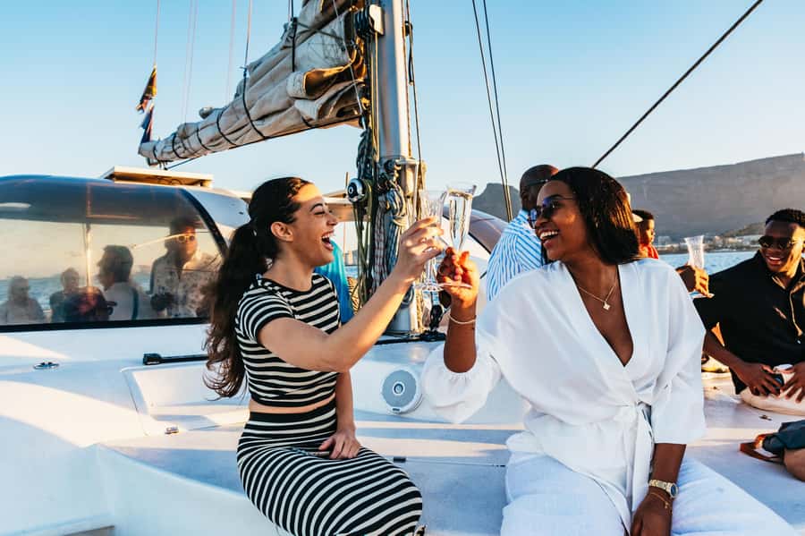 Cape Town: Sunset Catamaran Cruise on Table Bay with Bubbles - Across Granger Bay with Table Mountain in view