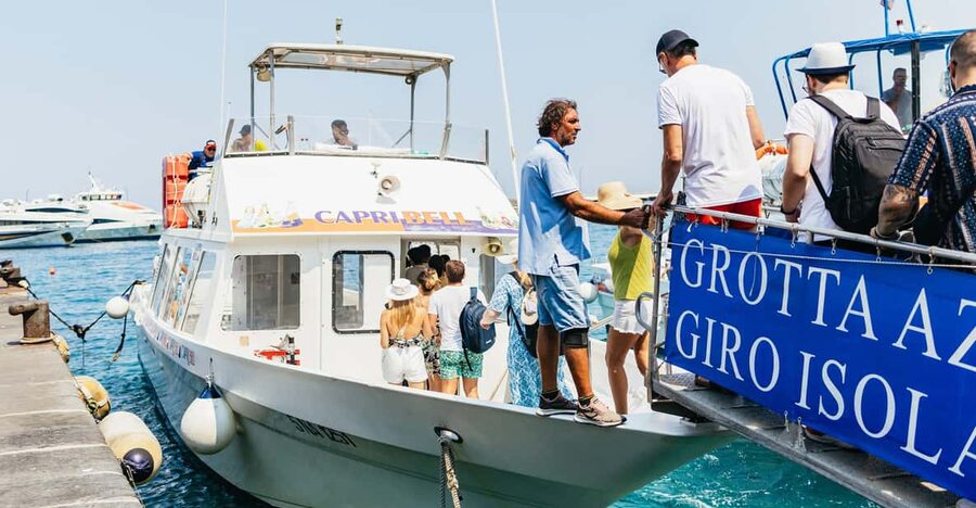 Capri: Island Boat Tour and Optional Blue Grotto Visit - Marina Grande: allow time to find the correct office