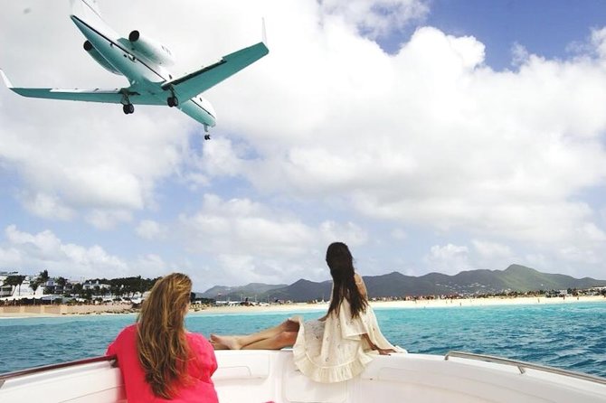 Captain Bob Speed Boat, Snorkeling, Beach Tour & Lunch St Maarten - Maho Beach and the airport spectacle