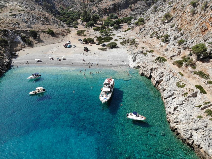 Chania: Menies Beach & Chironisia Bay Cruise with Snorkeling - Menies Beach: swimming, ruins, and WWII remains