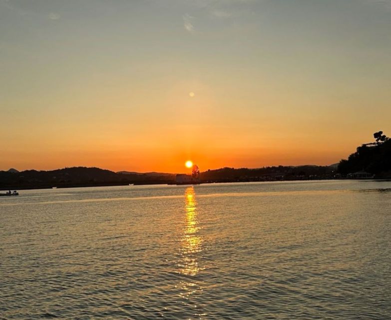 Corfu: Sunset Cruise on Classic Boat with Cocktails & Snacks - Reaching Pontikonissi at sunset