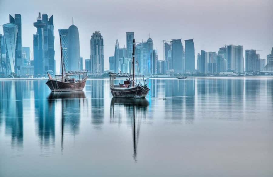 Doha: Sunset Experience, Traditional Dhow Cruise with Dinner - From the dhow harbor to the Corniche