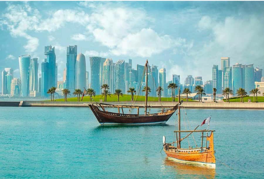 Doha: Sunset Serenade Skyline Dhow Cruise with Buffet Dinner - From the Corniche drive to the harbor