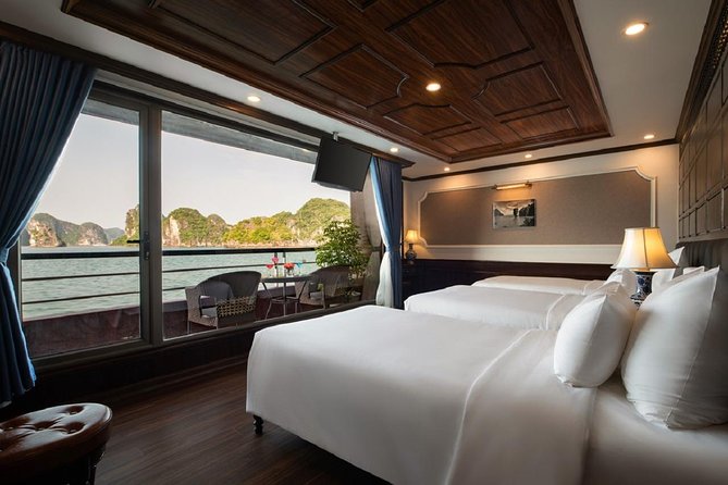Doris Cruise 5 star cruise 2 days visiting Halong Bay Lan Ha Bay private balcony - Service from Emily, Mona, and Jessica