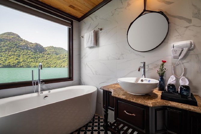 Doris Cruise 5 star cruise 2 days visiting Halong Bay Lan Ha Bay private balcony - Tra Bau by kayak, paddle, or swim