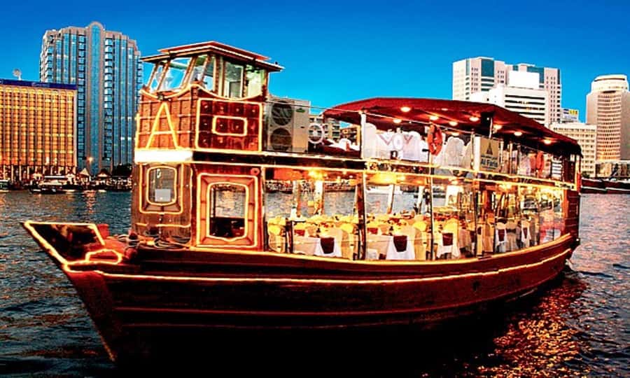 Dubai: 2-Hour Evening Dhow Cruise and Dinner - Boarding the dhow and finding your seat