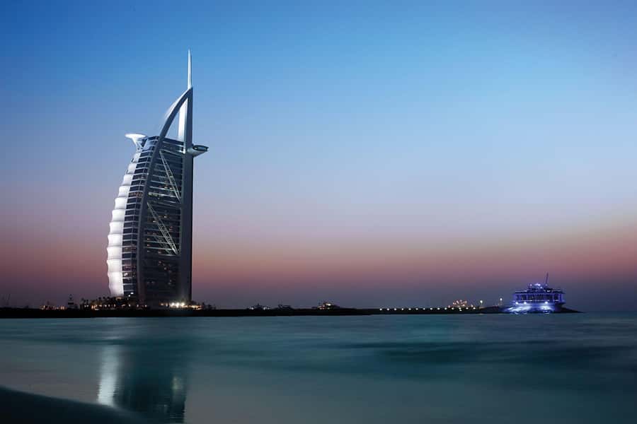 Dubai: Big Bus Panoramic Night Tour & Optional Dinner Cruise - The Dubai by Night upgrade: dhow dinner and fountains