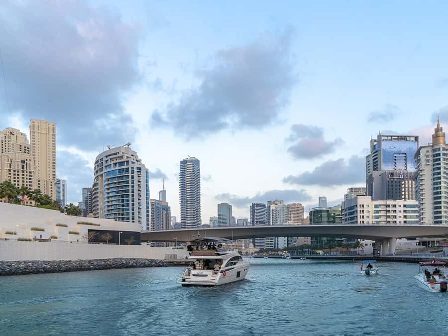 Dubai: Luxury Sunset Yacht Tour with Snacks and Drinks - Dubai Harbour and the opening view