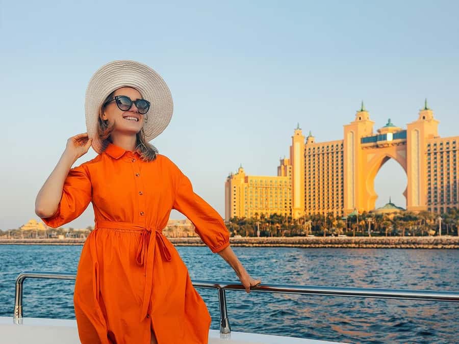 Dubai: Luxury Sunset Yacht Tour with Snacks and Drinks - Burj Al Arab at sunset