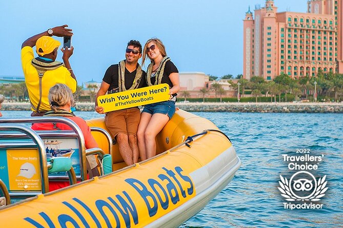 Dubai Marina Guided Sightseeing High-Speed Boat Tour - Palm Jumeirah from the open water