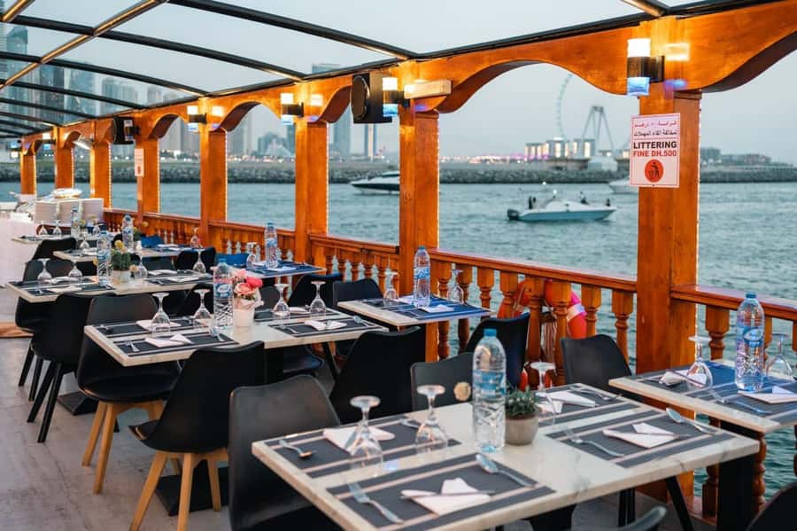 Dubai: Scenic Dhow Cruise with Buffet Dinner and Live Shows - Dinner with a view instead of a restaurant wall