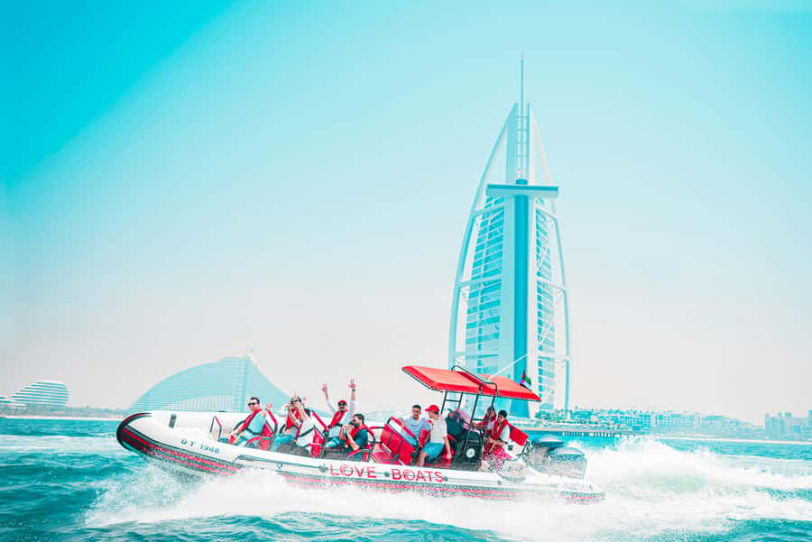 Dubai: Sightseeing Speedboat Tour with Live Tour Guide - Burj Al Arab from the sea