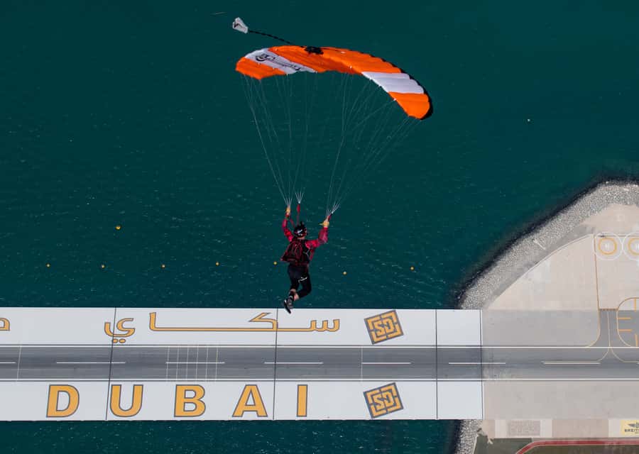 Dubai: Skydive at The Palm with Photos, Video & Yacht Tour - The parachute ride over Palm Jumeirah