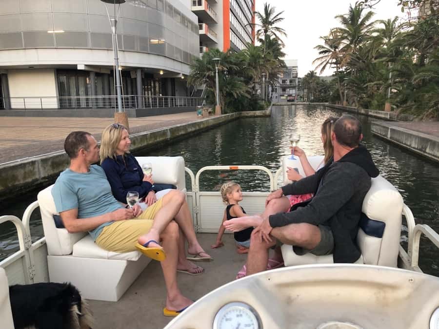 Durban Point Waterfront: Luxury Canal Boat Cruise - The canal loop and Durban skyline
