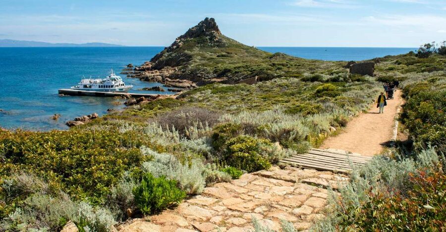 From Ajaccio/Porticcio:Ajaccio & Sanguinaires Gulf Boat Tour - One hour on Mezu Mare, the island reached only by sea