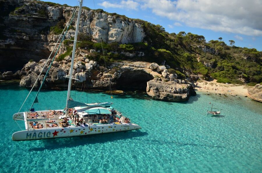 From Colònia de San Jordi : Catamaran Cruise to Es Trenc - Leaving Colònia de Sant Jordi for Mallorca’s southeast coast