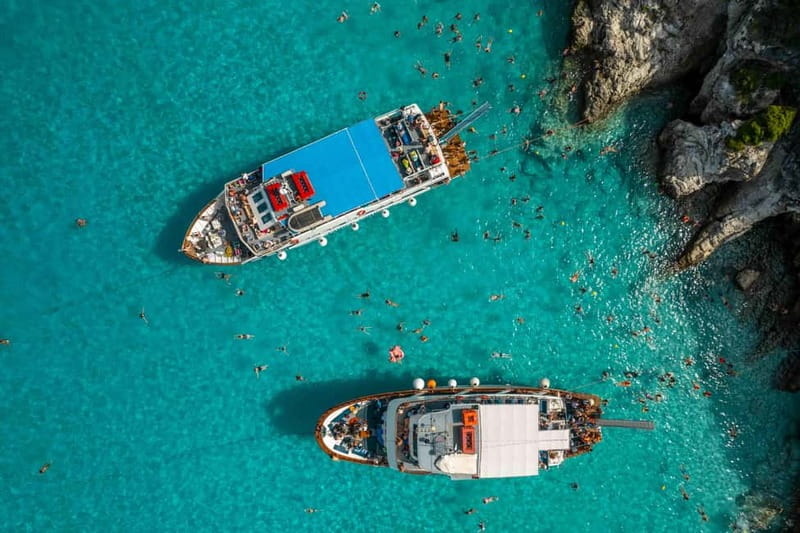 From Corfu: Day Cruise to Paxos, Antipaxos, & the Blue Caves - The Antipaxos swimming stop