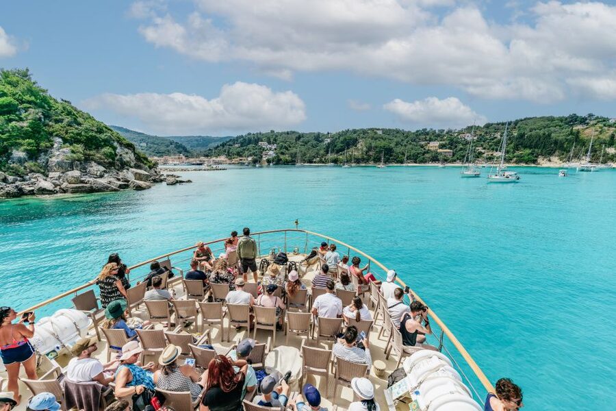 From Corfu Island: Antipaxos & Paxos Blue Caves Boat Cruise - Two hours in Lakka, Paxos