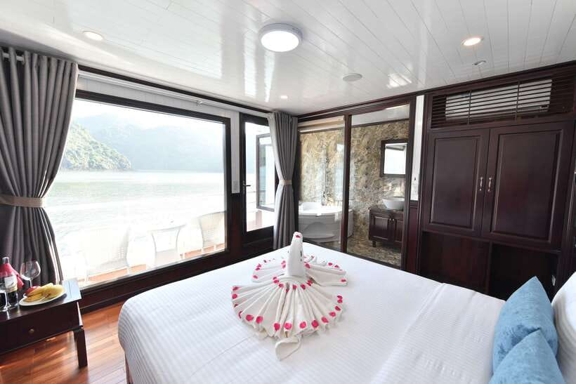 From Hanoi: 2-Day Halong Sapphire Cruise with Balcony Cabin - Sundeck views and the spring-roll lesson
