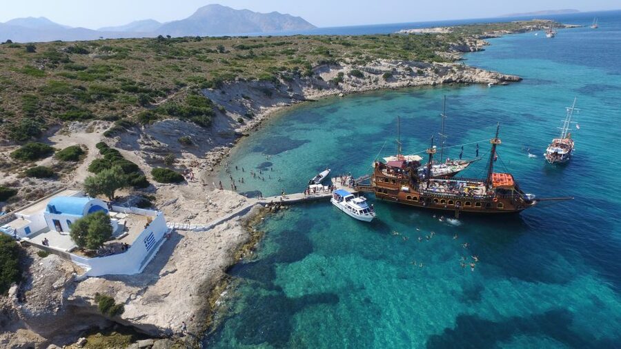 From Kos: 3-Island Pirate Cruise with Lunch and Waterslide - Kalymnos: a quick taste of island life