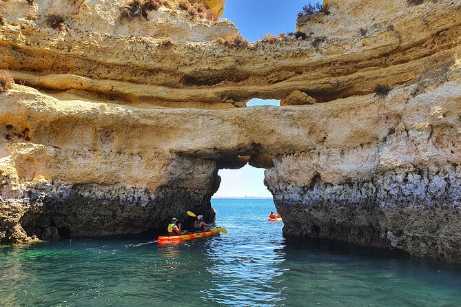 From Lagos: Kayak Tour of Ponta da Piedade Caves on Catamaran - From Lagos Marina to the launch point