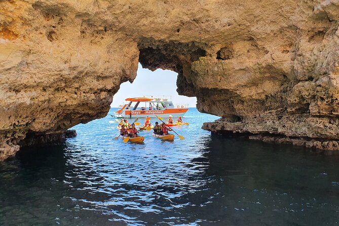 From Lagos: Kayak Tour of Ponta da Piedade Caves on Catamaran - The swim stop and coastal cruise back
