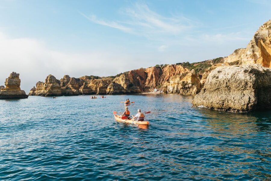 From Lagos: Kayaking and Boat Cave Explorer Tour - Meeting at Lagos Marina and getting ready