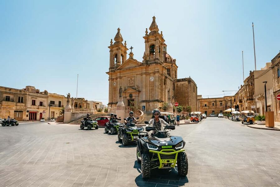 From Malta: Gozo Quad Bike Tour & Comino Boat Tour w/ Lunch - Xlendi, Pjazza l-Għejun, and Dwejra Bay