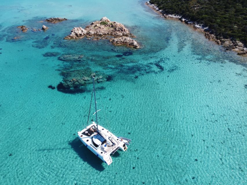 From Palau: Maddalena Archipelago Catamaran Tour with Lunch - Spargi, Budelli, and Santa Maria by sea