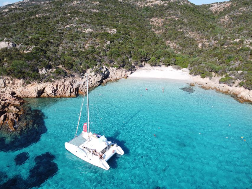 From Palau: Maddalena Archipelago Catamaran Tour with Lunch - Swimming and snorkeling in clear Mediterranean water
