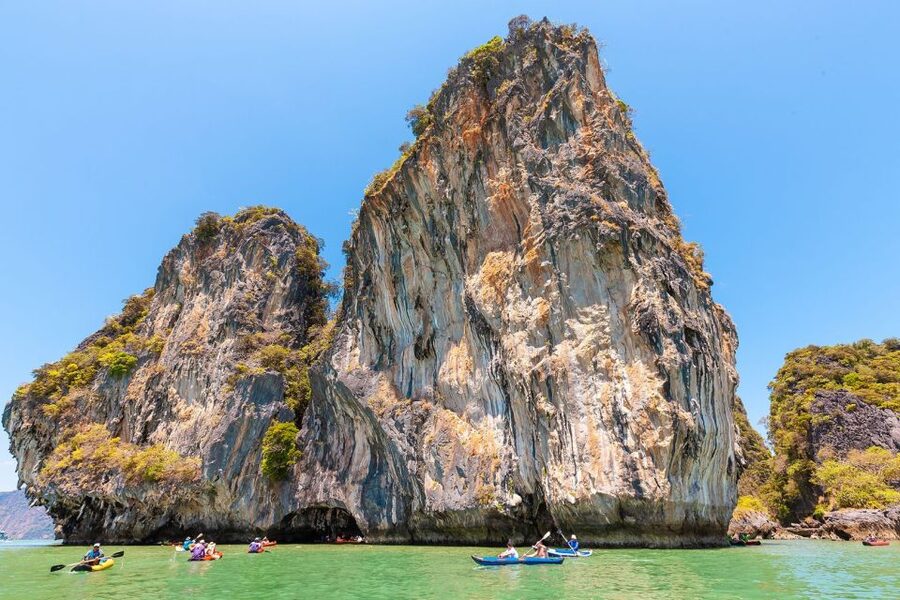 From Phuket: Phang Nga Bay and Canoeing Tour by Big Boat - Hong Island, caves, and time in the water