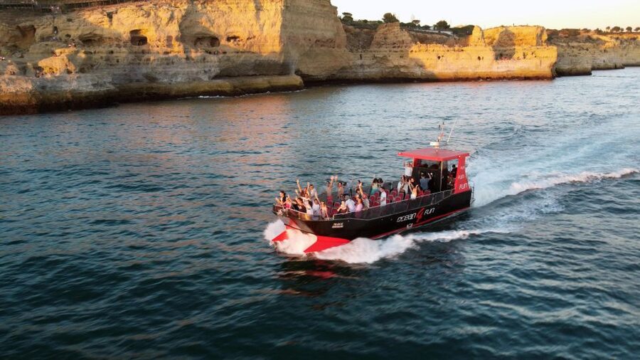 From Portimão: 2-Hour Catamaran Tour to Benagil Caves - A short swim near Praia da Marinha